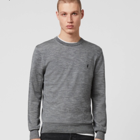 All Saints Sweaters All Saints Mens Mode Merino Crew Sweater Poshmark